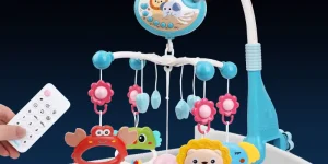 Za Dečji krevetić mobilna zvečka. Igračka za 0-12 meseci. Rotirajući muzički projektor za bebe. Noćno svjetlo.